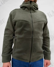 Кофта флисовая Windstopper с капюшоном (олива)